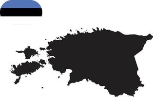 mappa e bandiera dell'estonia vettore