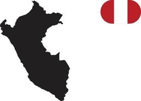 mappa e bandiera del perù vettore