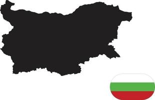 mappa e bandiera della bulgaria vettore