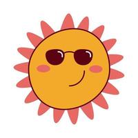 sole con occhiali da sole vettore