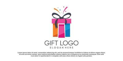 regalo logo design vettore con moderno creativo concetto stile