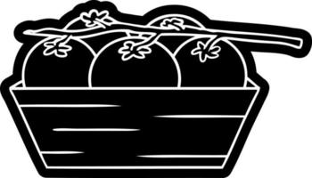 cartone animato icona disegno di un' scatola di pomodori vettore