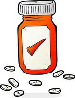 cartone animato medico vaso di pillole vettore