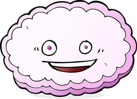 cartone animato rosa nube con contento viso vettore