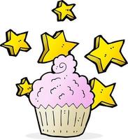 cartone animato magico Cupcake vettore