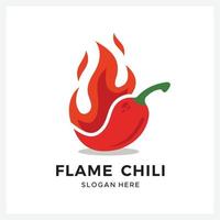 logo design illustrazione fiamma chili vettore