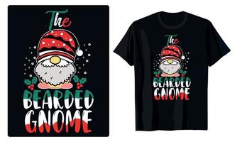 allegro Natale gnomi disegni per maglietta, striscione, carte, decorazione, tazza, eccetera vettore