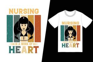 infermiera maglietta design gratuito vettore