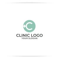 logo design c più vettore medico