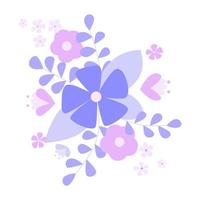 il motivo di fiori. floreale design con viola fiori e le foglie. piatto vettore illustrazione.