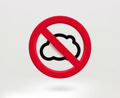 proibito concetto con nube pittogramma. 3d vettore illustrazione