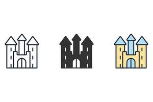 castello icone simbolo vettore elementi per Infografica ragnatela