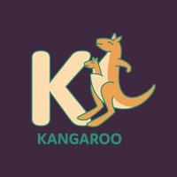 alfabeto K canguro vettore