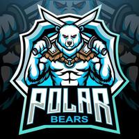 polare orso mascotte. esport logo design vettore