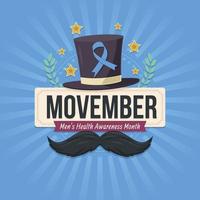 Movember con blu sfondo vettore