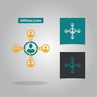 affiliato link piatto icona grafico design vettore illustrazione