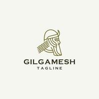 Gilgamesh antico eroe logo icona design modello piatto vettore illustrazione