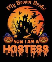 hostess maglietta design per Halloween vettore