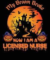concesso in licenza infermiera maglietta design per Halloween vettore
