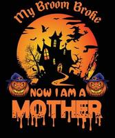 madre maglietta design per Halloween vettore