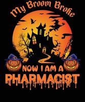 farmacista maglietta design per Halloween vettore