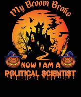 politico scienziato maglietta design per Halloween vettore
