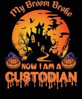 custode maglietta design per Halloween vettore