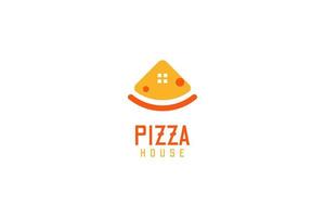 piatto Pizza Casa logo design vettore illustrazione idea