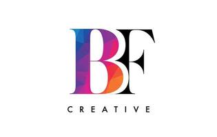 bf lettera design con creativo tagliare e colorato arcobaleno struttura vettore