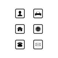 attività commerciale icone impostato con icona di Casa, stampante, e-mail, sito web e altro contrarre elementi vettore