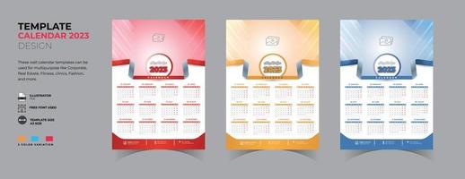 parete calendario 2023 design vettore