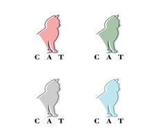 impostato di gatto logo design vettore illustrazione con creativo concetto premio vettore