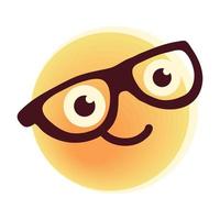 nerd emoji icona vettore