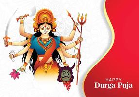 indiano Festival dea Durga viso vacanza celebrazione carta sfondo vettore