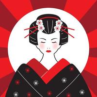 geisha nel chimono vettore