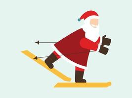 Santa è sciare. vettore
