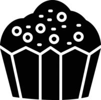 icona del glifo con cupcake vettore