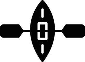 icona del glifo del kayak vettore