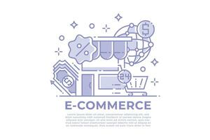 e-commerce e shopping design lineare vettore