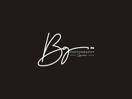 lettera bg firma logo modello vettoriale