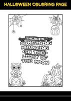 Halloween citazioni colorazione pagina. Halloween colorazione pagina per bambini. vettore