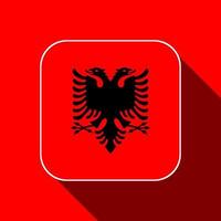 bandiera dell'albania, colori ufficiali. illustrazione vettoriale. vettore