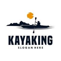 kayak sport logo design modello vettore