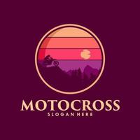 avventura motocross montagna strada logo design vettore