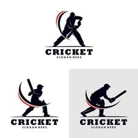 impostato di cricket sport logo modello design vettore