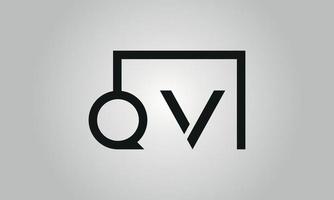 lettera qv logo design. qv logo con piazza forma nel nero colori vettore gratuito vettore modello.