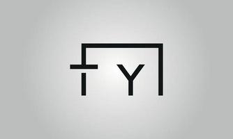 lettera ty logo design. ty logo con piazza forma nel nero colori vettore gratuito vettore modello.