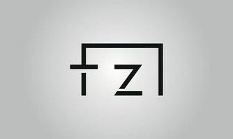 lettera tz logo design. tz logo con piazza forma nel nero colori vettore gratuito vettore modello.