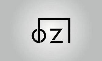 lettera oz logo design. oz logo con piazza forma nel nero colori vettore gratuito vettore modello.