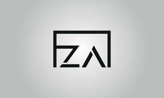 lettera za logo design. za logo con piazza forma nel nero colori vettore gratuito vettore modello.